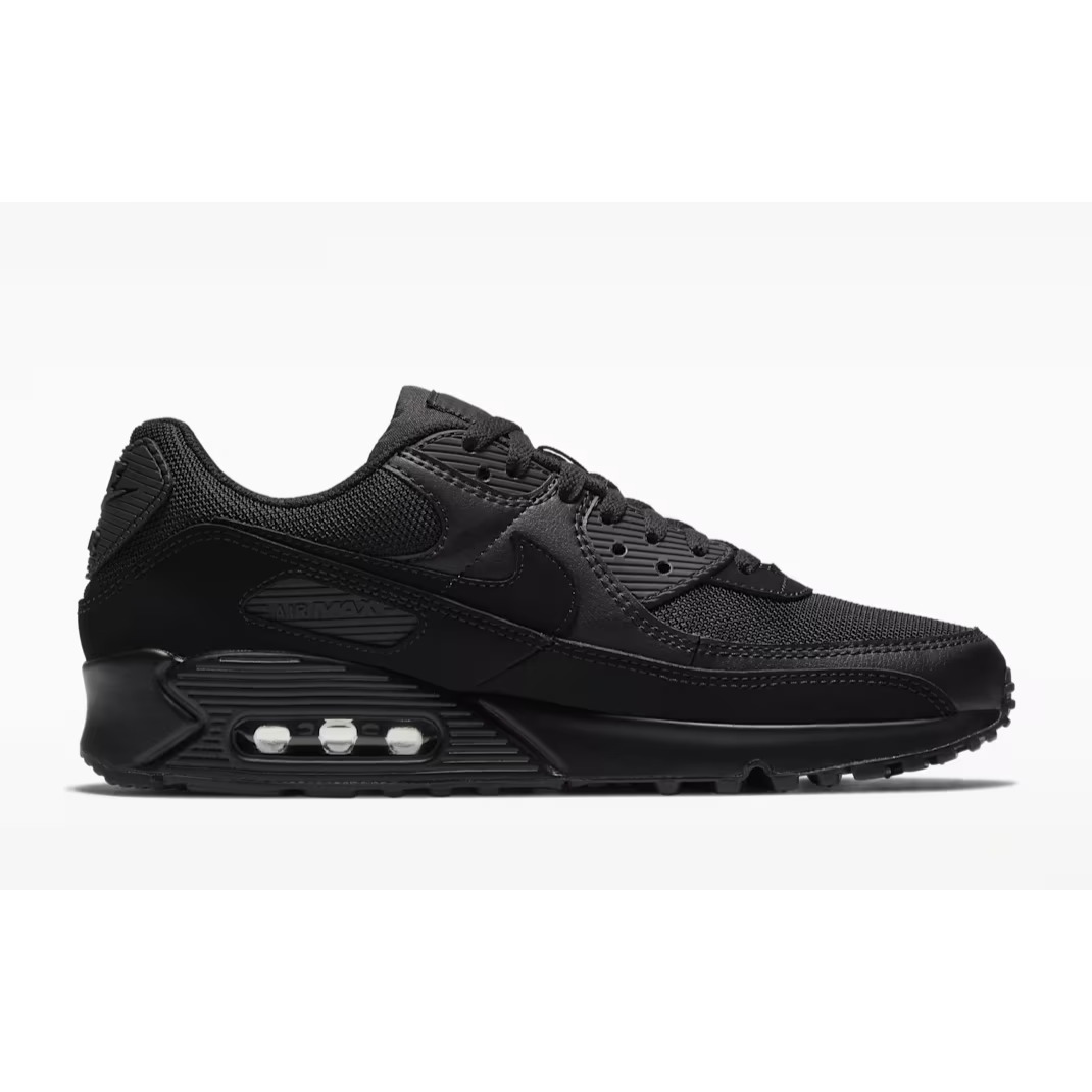 Nike Air Max 90 Men's Size 9 Triple Black Running Shoes Cn8490-003 Sneakers New